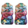 GENTERUN Beautiful Flowers Car Seat Covers Set of 2 Universal Fit Polyester Stretch Seat Protectors for Car SUV Truck Easy Install Washable view 4