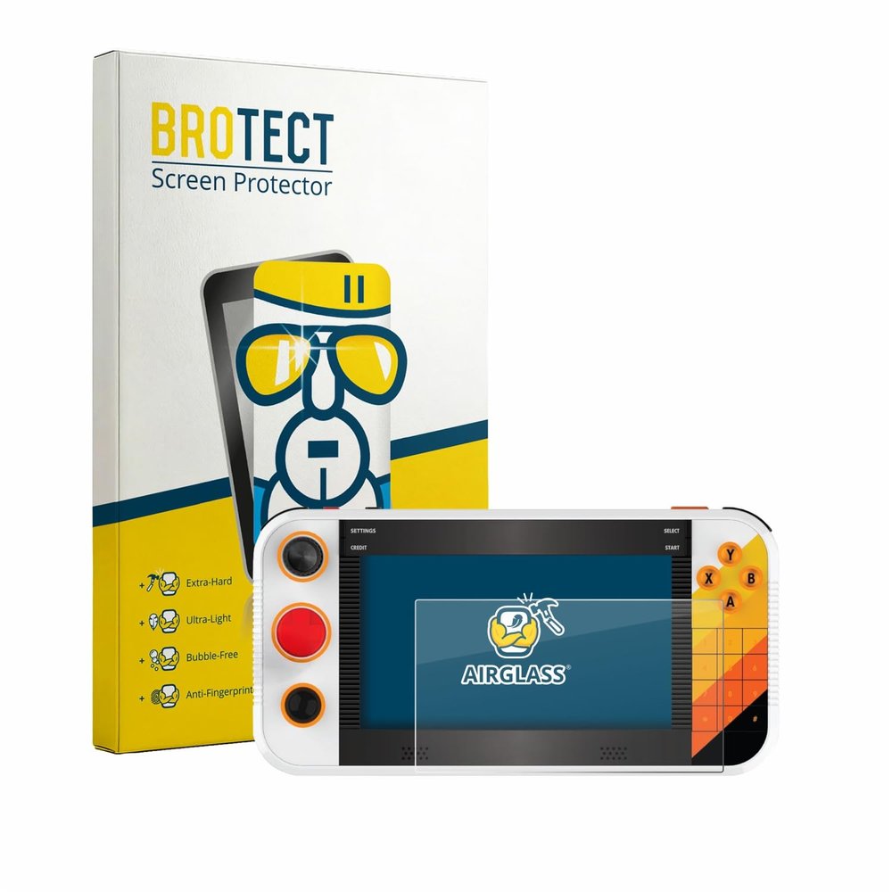 brotect Glass Screen Protector Film Compatible with My Arcade Atari Gamestation Go Portable - Glass-Foil Protection [Scratch Resistant, High Clarity]