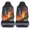 GENTERUN Luminous Bubble Forest Car Seat Covers Set of 2 Universal Fit Polyester Stretch Seat Protectors for Car SUV Truck Easy Install Washable view 2