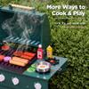 Best Choice Products Kids BBQ Grill Playset, Wooden Play Kitchen Toy with 28 Accessories, Realistic Toy Grill with Clicking Knobs, Side Burners & Storage, Indoor/Outdoor for Toddlers, Boys & Girls view 4