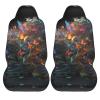 GENTERUN Glowing Butterfly Tree Car Seat Covers Set of 2 Universal Fit Polyester Stretch Seat Protectors for Car SUV Truck Easy Install Washable view 2
