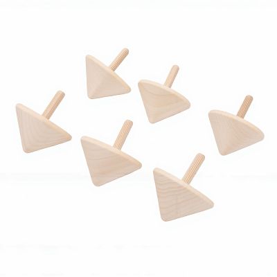 Yunir Wooden Spinning Top DIY Craft Kit 12 Pcs Safe Natural Gyro Toy for Hand Eye Coordination (12 Pieces)