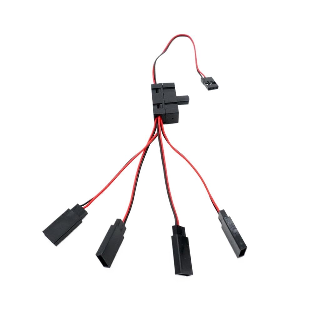 2/3/4-Way On/Off Controller Switch RC Servo Wire Splitter for 1/10 Scale RC Crawler, Off-Road, and Tram Models(1 to 4)