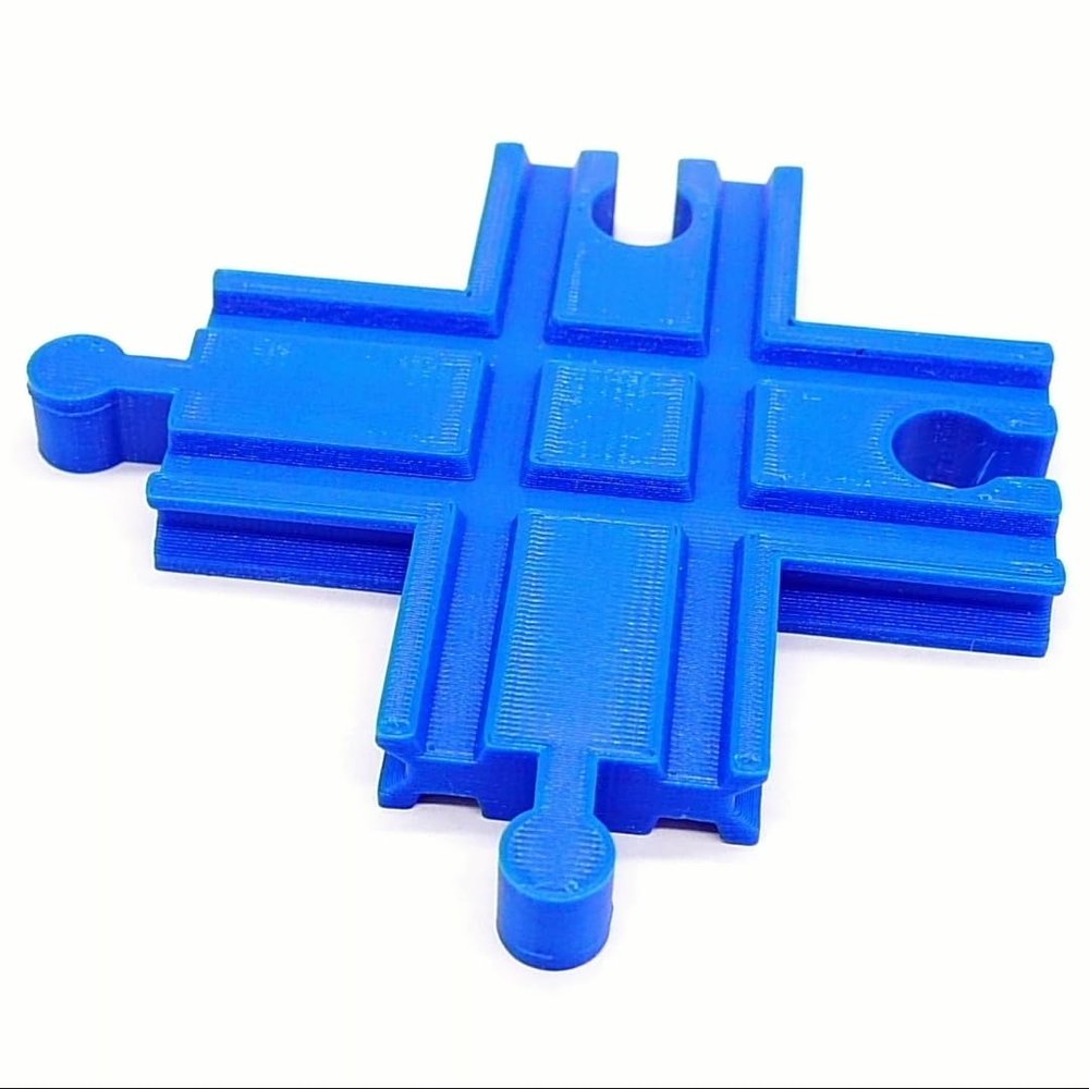3DEXL Blue 4-Way Track for Brio Lillabo Bigjigs IKEA Toy Wooden Train Tracks