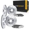 KarParts360 Rotor Set | Cast Iron | Silver | Vented Rotor | Excluded Calipers | Drilled and Slotted view 1