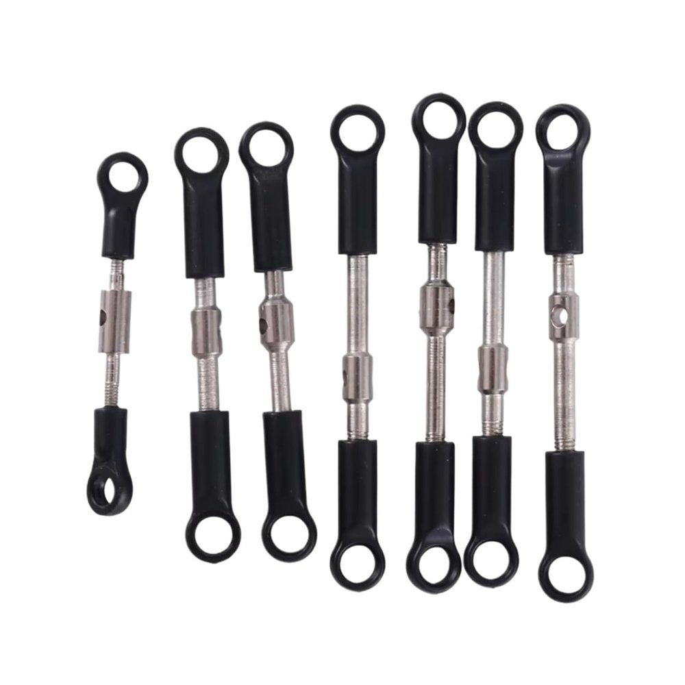 Adjustable Pull Rod for Wltoys 144001 144010 124016 124017 124019 7Pcs Front Rear Tie Rod Linkage Servo Link Set RC Car Spare Parts