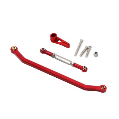 Adjustable Pull Rod for MN for MN128 MN86 MN86S MN86K MN86KS G500 1/12 Metal Steering Link Rod Pull and Servo Arm RC Crawler Car Upgrade Parts(Red)