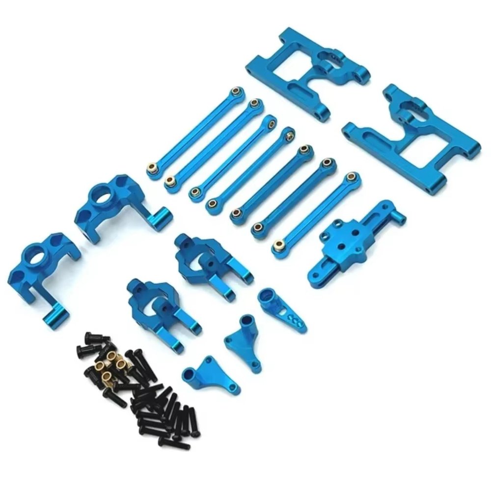 Adjustable Pull Rod for Wltoys 124006 12423 12427 12428 12429 1/12 Metal Upgrade Parts Kit Steering Cup Assembly Link Rod RC Car Accessories(Blue)