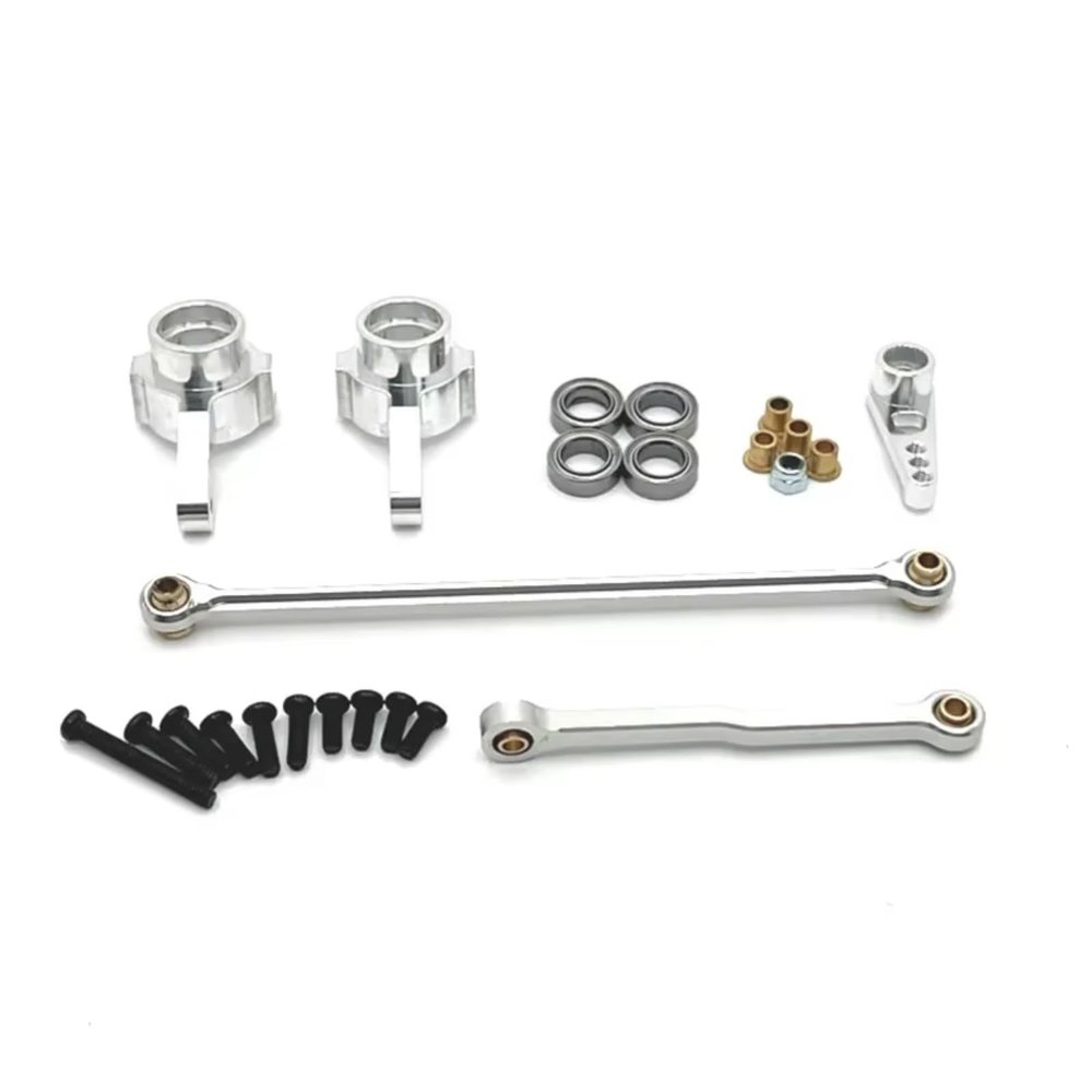 Adjustable Pull Rod for MN82 for MN78 D90 D91 D96 for MN98 99S OP Metal Steering Cup and Rod Upgrade Parts Kit Rc Model Crawler Car Truck for Buggy(Silver)