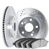 KarParts360 For Mercury Sable 1994-2000 Rotor Set Front | Cast Iron | Silver | Vented Rotor | Excluded Calipers | Drilled and Slotted view 2
