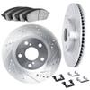 KarParts360 For Mercury Sable 1994-2000 Rotor Set Front | Cast Iron | Silver | Vented Rotor | Excluded Calipers | Drilled and Slotted view 3