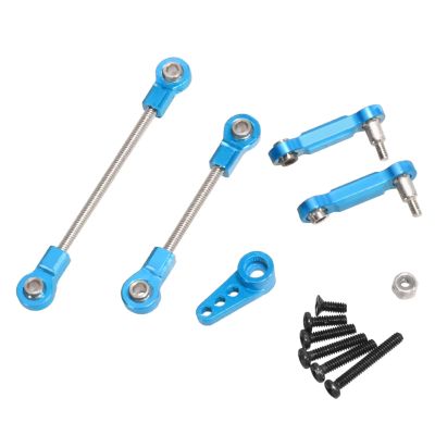 Adjustable Pull Rod for Wltoys 284131 284010 K969 K979 K989 P929 284161 1/28 Metal Steering Pole Servo Arm Remote Control Car Upgrade Accessories(Blue)