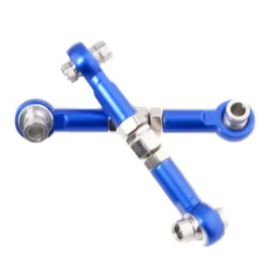 Adjustable Pull Rod for HSP 94101 94102 94103 94123 1/10 2Pcs 102017 02017 Aluminum Front Rear Servo Link Electric On-Road Drift RC Car Upgrade Part(Blue1)