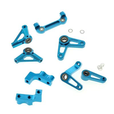 RC Car Parts Compatible with Tamiya TD4 1/10 RC Car Accessories Metal Upgrade Parts Kit Steering Arm Components Servo Mount Set