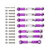 Rc Cars Upgrade Parts for Wltoys for 144001 144002 144010 124007 124016 124017 124019 Metal Front Rear Tie Rod Linkage Servo Link Rod Set RC Car Upgrade(Purple) view 2