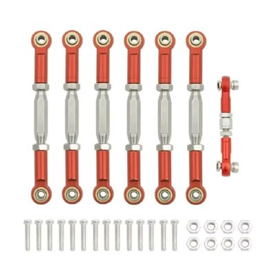 Adjustable Pull Rod for Traxxas for Slash 4X4 for VXL 2WD for Rustler for Stampede for Hoss 1/10 Turnbuckles Camber Link Rod Linkage Set RC Car Parts(Red)