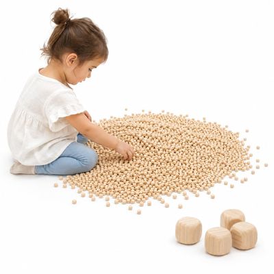 22lbs Natural Hinoki Cypress Wood Cubes for Children's Sensory Play for Preschoolers - Calming & Tactile Sensory Play