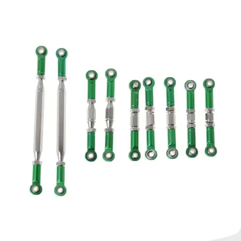 Adjustable Pull Rod for FeiYu-01/02/03/04/05 for Wltoys 12428 12423 Metal Connecting Rod Accessories Parts Remote Control Car Recambios(Green)