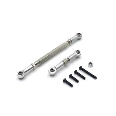 Adjustable Pull Rod for WPL C14 C24 B14 B24 B16 B36 for MN D90 for MN99S Metal Adjustable Steering Link Servo Rod Linkage RC Car Upgrade Parts(Silver)