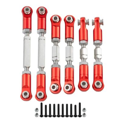 Compatible with Arrma for Mojave 4X4 4S for BLX 1/8 RC Car Upgrade Modification Parts Accessories Steering Link Rod Set RC Assortment(Red)