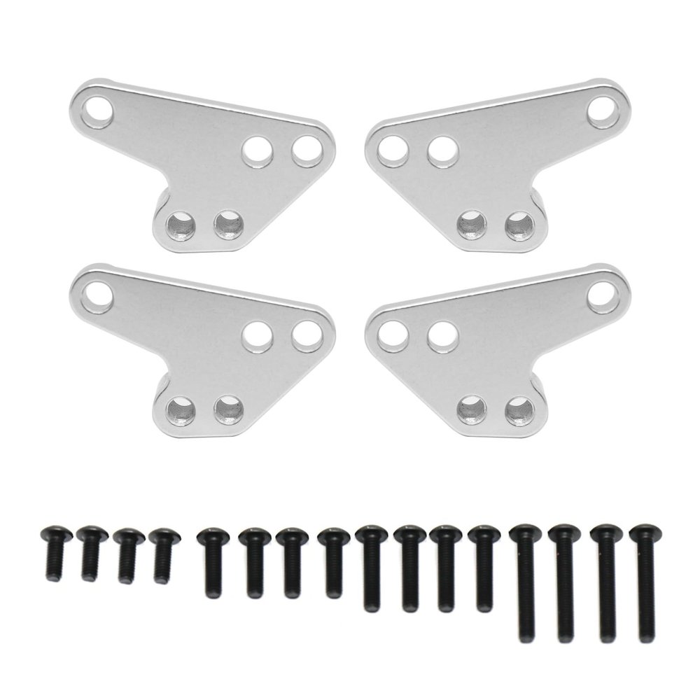 RC Spare Part Compatible with Traxxas for MAXX for WideMaxx 1/10 Parts Accessories Metal Front and Rear Shock Absorber Lower Mount Bracket(White)