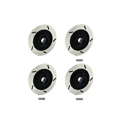 COMODO 12mm Metal Brake Disc for RC Cars Compatible with MN1/12 MN128 MN86KS G500, Decorative Upgrade Part (Red/Yellow/Black)(Black)