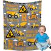 Personalized Construction Trucks Blanket for Girl Boy Custom Construction Dump Truck Baby Blanket with Name Soft Swaddle Toddler Blanket with Truck for Baby Shower Infant Crib Stroller Sofa Bed30 x40 view 1