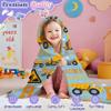 Personalized Construction Trucks Blanket for Girl Boy Custom Construction Dump Truck Baby Blanket with Name Soft Swaddle Toddler Blanket with Truck for Baby Shower Infant Crib Stroller Sofa Bed30 x40 view 3