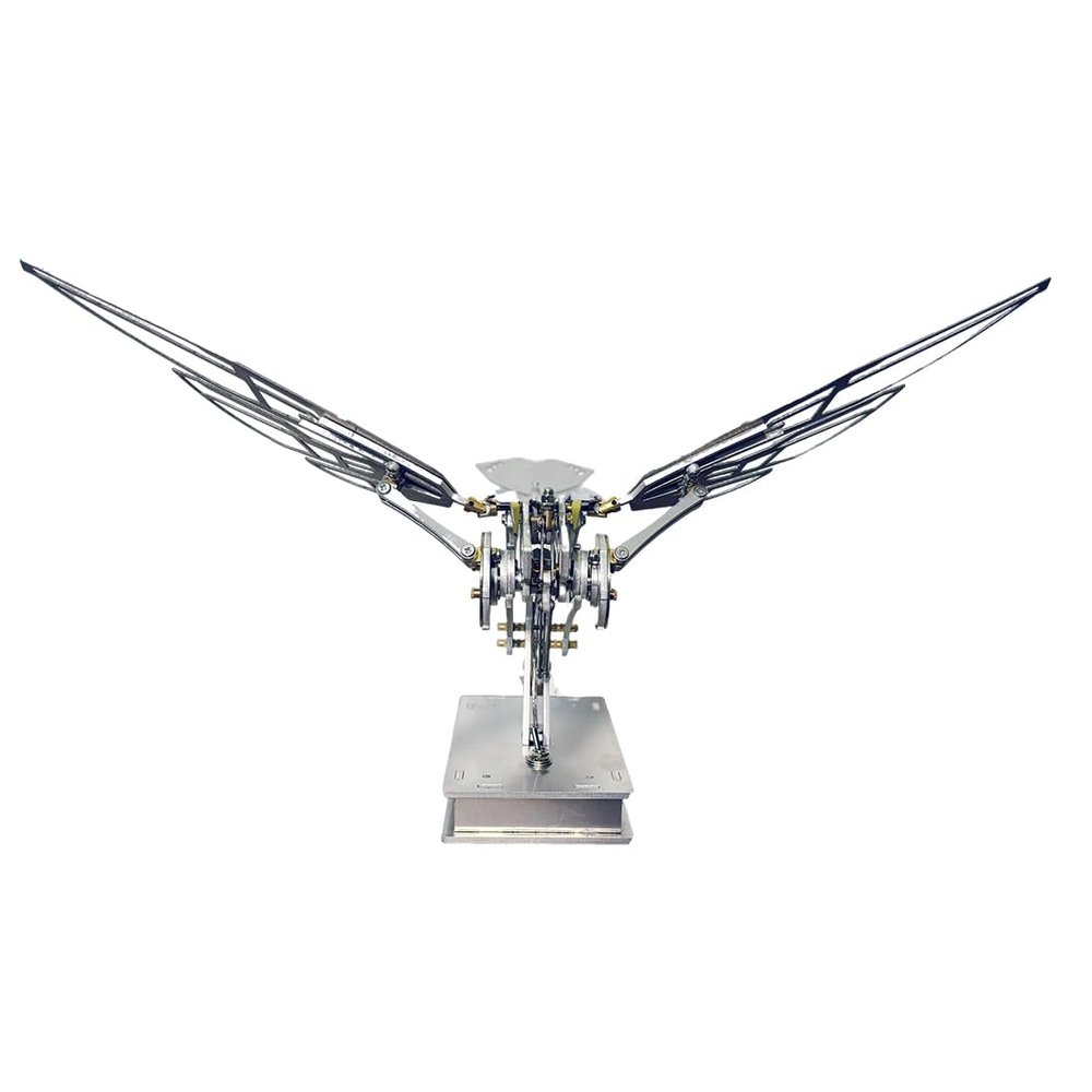 Victmax Metal Bionic Flying Fish Wing-Flapping Model, Dynamic Mechanical Sculpture with Flapping Flaps, Desktop Art Display Collectible (Finished Version)