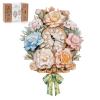 Rnfinewow 3D Wooden Puzzles for Adults, Flower Clock with Pendulum Model Kit, 3D Puzzles for Adults Room Home Decor DIY Wall Clock Kit, Holiday Birthday Christmas Day Gifts for Men Women view 1