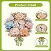 Rnfinewow 3D Wooden Puzzles for Adults, Flower Clock with Pendulum Model Kit, 3D Puzzles for Adults Room Home Decor DIY Wall Clock Kit, Holiday Birthday Christmas Day Gifts for Men Women view 3