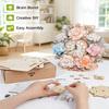 Rnfinewow 3D Wooden Puzzles for Adults, Flower Clock with Pendulum Model Kit, 3D Puzzles for Adults Room Home Decor DIY Wall Clock Kit, Holiday Birthday Christmas Day Gifts for Men Women view 4