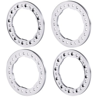 4Pcs 1.55 Inch Metal Wheel Beadlock Rings for 1:18 TRX4M Redcat RC Crawler,Aluminum Alloy Wheel Rim Lock Rings,RC Crawler Replacement Upgrades Parts (Silver)
