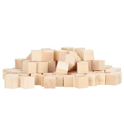 Drfeify Wooden Cubes 100Pcs Natural DIY Gaming Blocks for Early Education 10mm, for DIY Handmade, Wedding Decor
