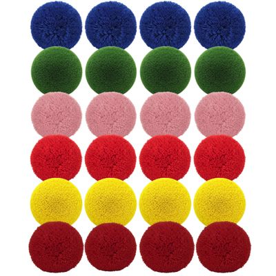 Otbushit 24-Pack Yarn Balls, 10cm/4in Fluffy Soft Dodgeballs for Kids and Adults, Safe Playground Balls for Indoor Outdoor Games, Handball, Random