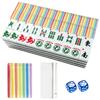 VETEB American Mahjong Tile Set Rainbow Shades Watercolor Brush Stripes Seamless Strip Watercolor 166 Acrylic Mahjong Tiles 1.4" Large Mahjong Game Set with Bag and Accessories for Gift Travel Party view 1