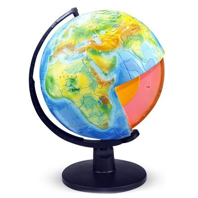 Earth Internal Structure Model, PVC 3D Globe with Crust, Mantle and Core, 32cm Diameter, Geography Teaching Aid