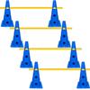 Hotainoys Dog Obstacle Course Set, Puppy Play Gym, Adjustable Hurdles & Training Tools for Backyard, Blue Cones & Yellow Poles (9.06in Cones, 39.37in Poles) Dog Obstacle Course Backyard view 1