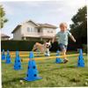 Hotainoys Dog Obstacle Course Set, Puppy Play Gym, Adjustable Hurdles & Training Tools for Backyard, Blue Cones & Yellow Poles (9.06in Cones, 39.37in Poles) Dog Obstacle Course Backyard view 3