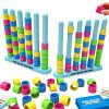kowgical Color Matching Challenge Game, 1-2 Player Color Stacking Puzzle Game, Board Games for Adults Teenager, Interactive Desktop Game Birthday Party Gifts (Colorful Two-Player) view 1