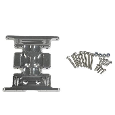 for Aluminum Alloy Center Skid Transmission Plate for Axial SCX10 1/10 RC Crawler Car Truck Model Upgrades Parts(Silkver)