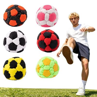 Hand-Made Knitted Footbags Set Colorful Crochet Footbag for Adults & Beginners,Multicolored Geometric Pattern,Great for Footbag, Outdoor Adult Games, and Party Games (6pcs)