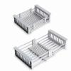 HHUAXIPSC Hhuaxips Adjustable Immersion Sink, Stainless Steel Drainage Basket, No Drilling Required, Expandable Sink Drain Rack, Kitchen Storage, Fruit and Vegetable Cleaning view 1