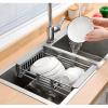 HHUAXIPSC Hhuaxips Adjustable Immersion Sink, Stainless Steel Drainage Basket, No Drilling Required, Expandable Sink Drain Rack, Kitchen Storage, Fruit and Vegetable Cleaning view 3
