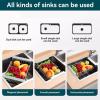 HHUAXIPSC Hhuaxips Adjustable Immersion Sink, Stainless Steel Drainage Basket, No Drilling Required, Expandable Sink Drain Rack, Kitchen Storage, Fruit and Vegetable Cleaning view 4