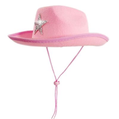 Bemonew Rhinestone Cowboy Hat, Sparkly Cowgirl Hat with Glitter Star for Party Festival, Adjustable Western Cap for Girls and Boys