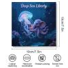 Building Block Puzzle Ornament, Deep Sea Octophant with Us Flag Printed Plastic Desktop Decor 7.57.5 Inch, Lightweight Tabletop Ornament for Home Office Living Room Bedroom view 2