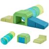 JungleDove PU Leather Foam Climbing Blocks: with Toddler Crawl Tunnel Toy view 1