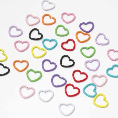 Colorful Heart & Star Hair Rings, 50Pcs Hollow Hair Charms for Braids, Cute Decorative Hair Accessories for Girls