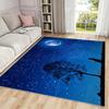 2x3 Moon Celestial Door Mat for Entryway, Blue Moon Night Rugs for Bedroom Living Room Decor, Washable Starry Sky Small Rug, Non-Slip Low Pile Front Door Rug Do-W13 view 1